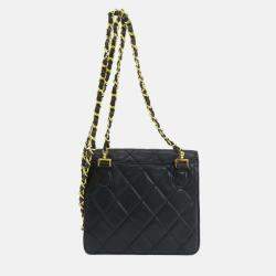 Pre Owned Chanel Lambskin Coco Mark Matelasse Shoulder Bag