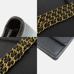 Chanel Caviar Skin Coco Mark Long Chain Wallet