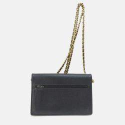 Chanel Caviar Skin Coco Mark Long Chain Wallet