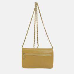 Chanel Caviar Skin Coco Mark Long Chain Wallet