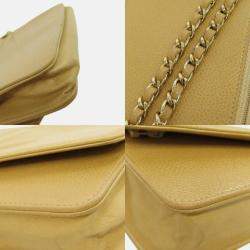 Chanel Caviar Skin Coco Mark Long Chain Wallet