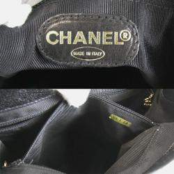 Pre Owned Chanel Black Leather Triple Coco Shoulder Bag