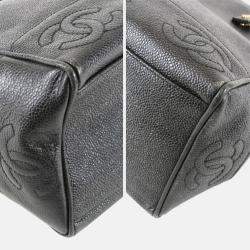 Pre Owned Chanel Black Leather Triple Coco Shoulder Bag