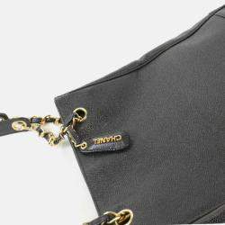 Pre Owned Chanel Black Leather Triple Coco Shoulder Bag