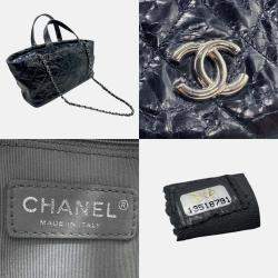 Pre Owned Chanel Navy Leather Portobello Handbag