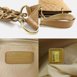 Pre Owned Chanel Beige Gold Caviar Skin Leather GST Shoulder Bag