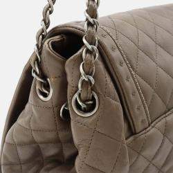 Chanel Mocha Brown Quilted Leather Chain Coco Mark Matelasse Shoulder Bag