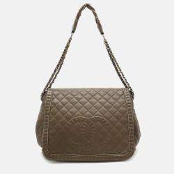 Chanel Mocha Brown Quilted Leather Chain Coco Mark Matelasse Shoulder Bag