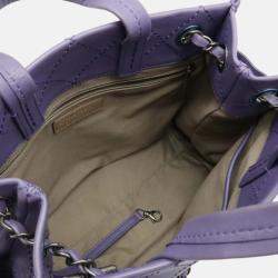 Chanel Purple Leather Wild Stitch Coco Mark Tote Bag