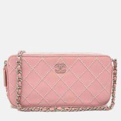 Chanel Pink CC Mark Chain Wallet Long Wallet