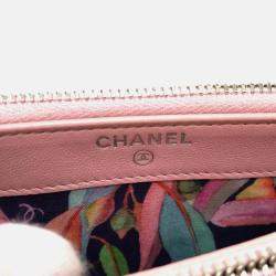 Chanel Pink CC Mark Chain Wallet Long Wallet