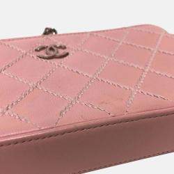 Chanel Pink CC Mark Chain Wallet Long Wallet