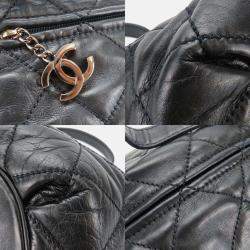 Pre Owned Chanel Black Leather Coco Mark Wild Stitch Shoulder Bag