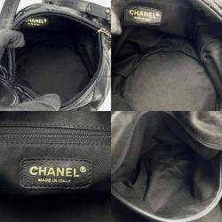Pre Owned Chanel Black Leather Coco Mark Wild Stitch Shoulder Bag