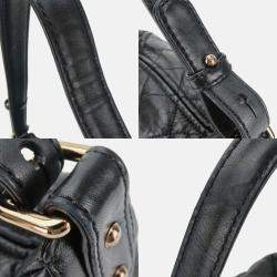 Pre Owned Chanel Black Leather Coco Mark Wild Stitch Shoulder Bag