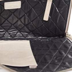 Pre Owned Chanel Off White Leather Je Ne Suis Pas En Solde Pouch