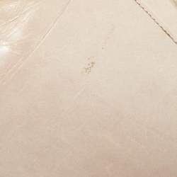 Pre Owned Chanel Off White Leather Je Ne Suis Pas En Solde Pouch
