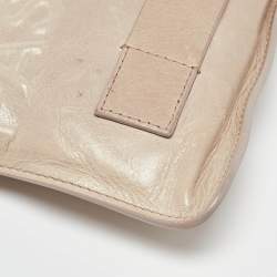 Pre Owned Chanel Off White Leather Je Ne Suis Pas En Solde Pouch
