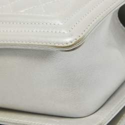 Chanel Grey Quilted Leather Mini Boy Flap Bag