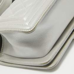 Chanel Grey Quilted Leather Mini Boy Flap Bag