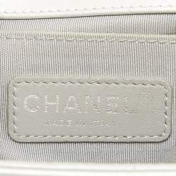 Chanel Grey Quilted Leather Mini Boy Flap Bag