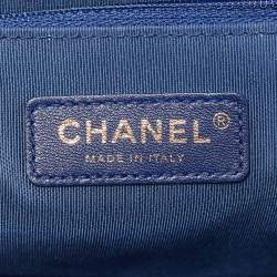 Chanel Blue Quilted Caviar Leather New Medium Boy Flap Bag