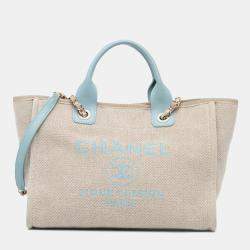 Pre Owned Chanel Small Canvas Deauville Satchel Bag