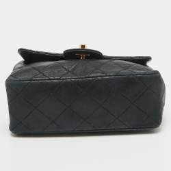 Pre Owned Chanel Black Quilted Leather Vintage Classic Flap Bag
