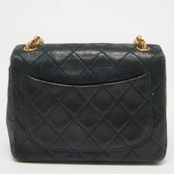 Pre Owned Chanel Black Quilted Leather Vintage Classic Flap Bag