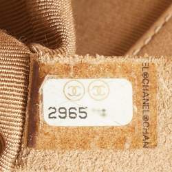 Pre Owned Chanel Beige Quilted Leather Medium Boy Flap Bag