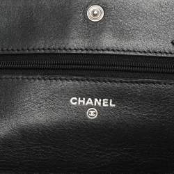 Chanel Black Caviar Leather Wallet On Chain