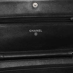 Chanel Black Caviar Leather Wallet On Chain