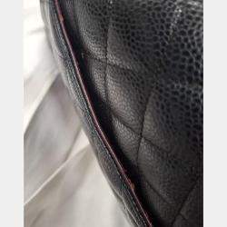 Pre Owned Chanel Black Caviar Leather Medium Classic Double Flap Bag 