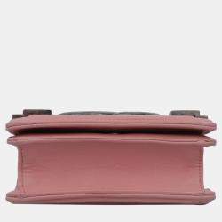 Pre Owned Chanel Pink Leather, Resin Boy Brick Flap Bag 