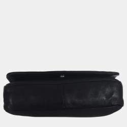 Pre Owned Chanel Black Lambskin Studded CC East West Shoulder Bag
