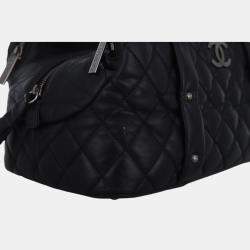 Pre Owned Chanel Black Quilted Leather Lady Braid Bowler Bag