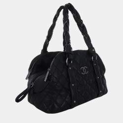 Pre Owned Chanel Black Quilted Leather Lady Braid Bowler Bag