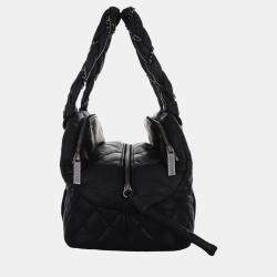 Pre Owned Chanel Black Quilted Leather Lady Braid Bowler Bag
