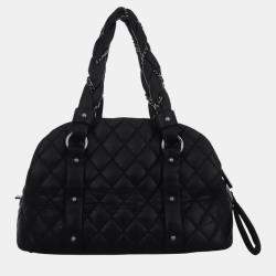 Pre Owned Chanel Black Quilted Leather Lady Braid Bowler Bag
