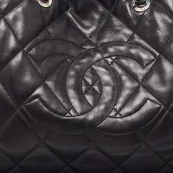 Pre Owned Chanel Black Leather Paris Venice Lido Tote
