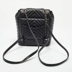 Chanel Black Chevron Leather Urban Spirit Backpack