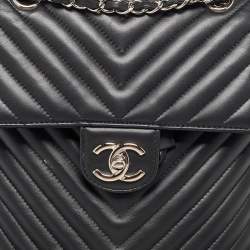 Chanel Black Chevron Leather Urban Spirit Backpack