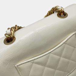 Chanel White Calf Leather Matelasse En Vogue Rope Shoulder Bag