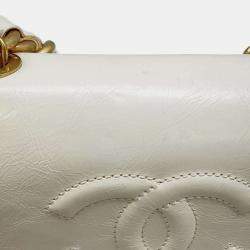 Chanel White Calf Leather Matelasse En Vogue Rope Shoulder Bag