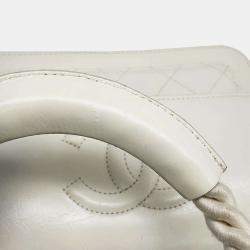 Chanel White Calf Leather Matelasse En Vogue Rope Shoulder Bag