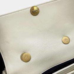 Chanel White Calf Leather Matelasse En Vogue Rope Shoulder Bag