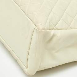 Chanel Cream Quilted Caviar Leather CC GST Tote