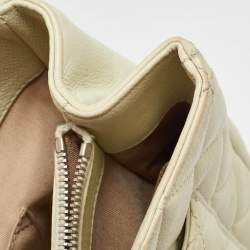 Chanel Cream Quilted Caviar Leather CC GST Tote