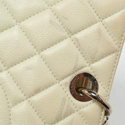 Chanel Cream Quilted Caviar Leather CC GST Tote