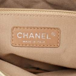 Chanel Cream Quilted Caviar Leather CC GST Tote